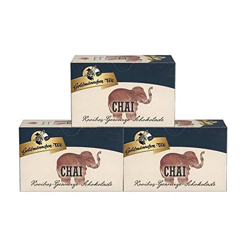Goldmännchen-TEE Chai Rooibos-Gewürze-Schokolade, 3er Pack