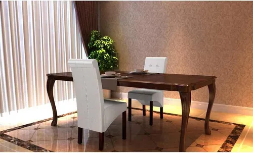 vidaXL Esszimmerstühle 2er Set Weiß Kunstleder von vidaXL