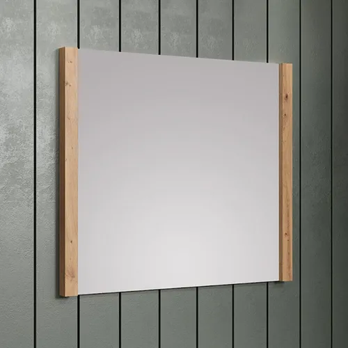 trendteam smart living Wandspiegel Dakota - Modern und pflegeleicht - Esszimmertische - Moderner Wandspiegel in Weiß mit Artisan Eiche, Maße 78 x 69 x 4 cm, FSC-zertifiziert für verantwortungsvolle Waldwirtschaft.