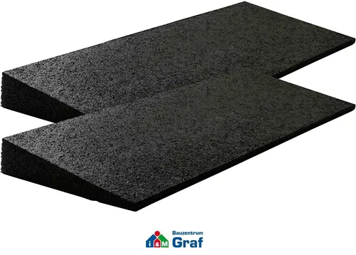 Bordsteinrampe Auffahrrampe Gummi 500x200x(8-43)mm Set = 2 St. schwarz - Rampen für barrierefreies Überwinden von Bordsteinen, rutschfest und langlebig aus hochwertigem Gummi, ideal für den Einsatz im Alltag.