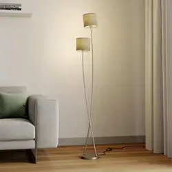 Lucande Stehlampe Juljana – Moderne 2-flammige Leuchte in beige von Lucande