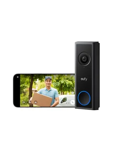 eufy Video Türklingel mit Kamera C30 - Video-Türklingel mit 2K FHD und 16:9 Weitwinkel für klare Sicht und Sicherheit. Einfache Installation dank Akku und ohne monatliche Abo-Kosten – ideal für dein Smart Home!