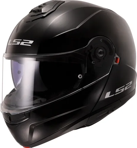LS2 FF908 Strobe II Solid Klapphelm - Schwarz - XL - Modularer Motorradhelm mit um 90° drehbarem Kinnbügel und kratzfestem Visier, ideal für Pendler und Tourenfahrer. Komfortable Passform dank 3D-lasergeschnittener Polsterung.