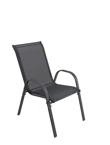 ONDIS24 Gartenstuhl Manor – Stapelstuhl mit Metallgestell (anthrazit)