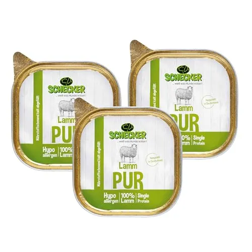 Schecker Dogreform 3x200g Fleischtopf Schälchen Lamm 3 x 200g getreidefrei glutenfrei für kleine Hunderassen wie Yorkshire Terrier, Chihuahua ect.