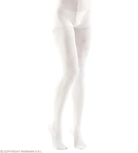 W WIDMANN MILANO Party Fashion - Glitzerstrumpfhose, 40 DEN, Weiß, Weihnachten, Karneval, Mottoparty