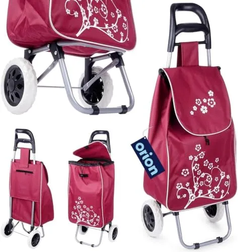 Weinroter Einkaufstrolley mit 30 L Kapazität