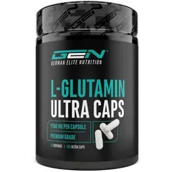 GEN L-Glutamin, 365 Kapseln - Sportnahrung mit 6600 mg reinem L-Glutamin pro Tagesportion, unterstützt Muskelregeneration und ist perfekt für Sportler. Frei von Zusatzstoffen, laktose- und glutenfrei.