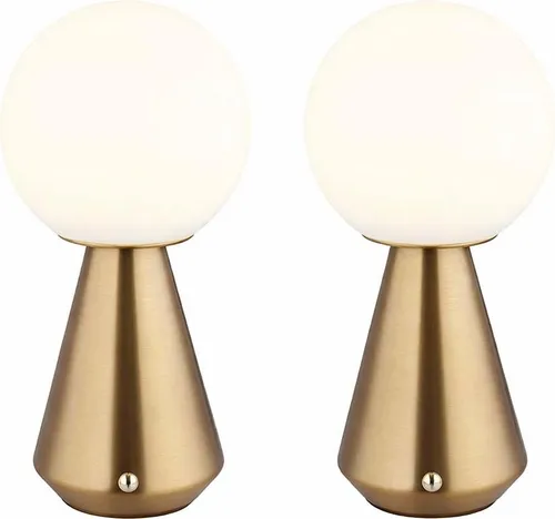 GLOBO LIGHTING LED Tischleuchte mit Touchdimmer, Kupferfarben, 2er Set