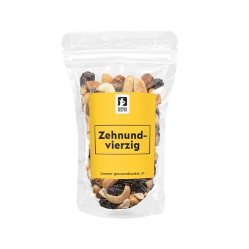 Bremer Gewürzhandel GeNUSSmischung Zehnundvierzig, Nussmix, Studentenfutter mit Spruch, 175g