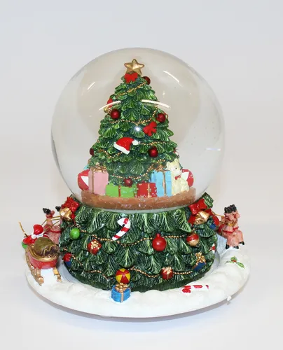 X-Mas Spieluhr – Festliche Weihnachtsdekoration - Nussknacker Spieluhr in Grün und Rot, aus hochwertigem Kunststoff und Glas, 18 cm groß – bringt festliche Stimmung in Ihr Zuhause!