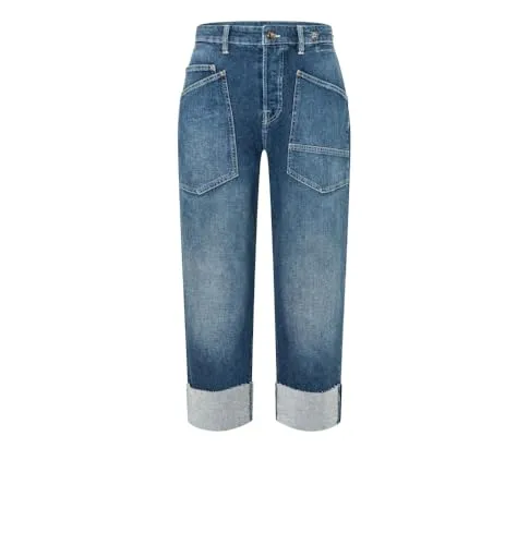 MAC Lässige Baggy Denim in Mid Blue Commercial Authentic 36 - Jeans im lässigen Baggy-Stil, ideal für entspannte Outfits. Aus 99% Baumwolle und 1% Elasthan für hohen Tragekomfort. 7/8 Beinlänge mit krempelbarem Saum für vielseitige Looks.
