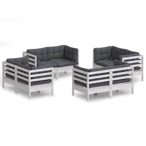 vidaXL 8-tlg. Garten-Lounge-Set mit Anthrazit Kissen