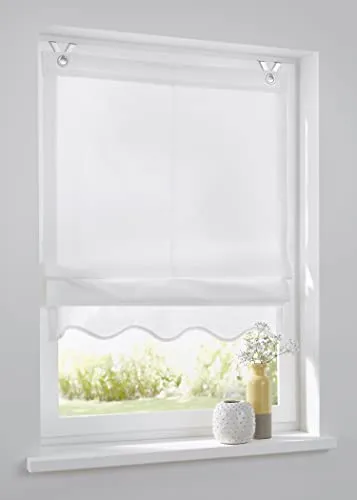 Kutti Raffrollo Olivia, blickdicht und ohne Bohren - Raffrollo in harmonischen Farben für Sicht- und Sonnenschutz, stufenlos verstellbar und pflegeleicht. Ideal für eine dekorative Fenstergestaltung ohne Bohren.
