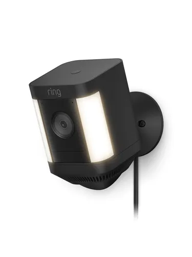 RING Spotlight Cam Plus - Plug-In Überwachungskamera - Sicherheitskamera mit Live-Video und Gegensprechfunktion, ideal für den Schutz deines Zuhauses. Nutze die Ring-App und erhalte sofortige Benachrichtigungen!