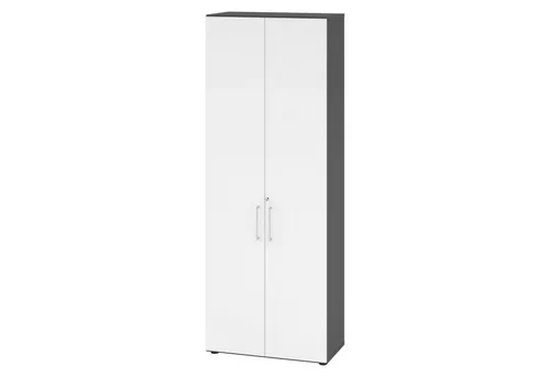 bümö Aktenschrank smart Büroschrank - 6 Ordnerhöhen Dekor: Graphit/Weiß