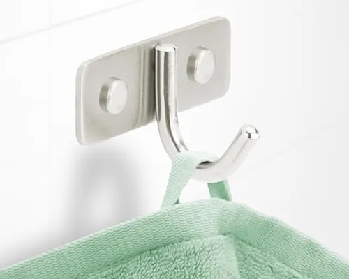 Stahlia Garderobe (1 Haken) Garderobenhaken Kleiderhaken Wand Edelstahl gebürstet Garderobenleiste Wandgarderobe Hakenleiste Wandhaken zum Schrauben Haken