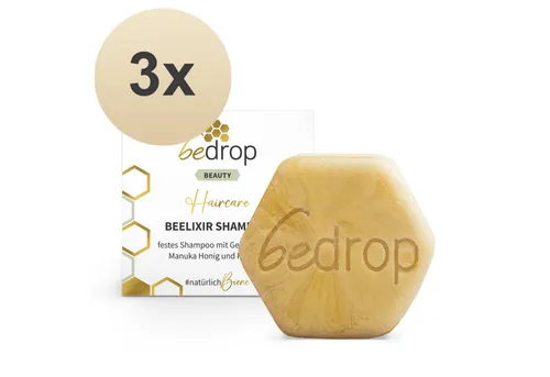 bedrop Festes Haarshampoo Gelée Royale mit Manuka Honig & Propolis - Natürliche Shampoo-Pflege für geschmeidiges und glänzendes Haar. Ergiebig: 65 g ersetzen 300 ml Flüssigshampoo und reduzieren Plastikmüll. Ideal bei trockener Kopfhaut und Haarausfall.