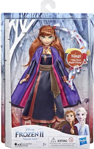 Hasbro - Disney Frozen: Singende Anna Puppe - Anzieh- & Modepuppen, mit leuchtendem Kleid und Gesang aus Die Eiskönigin 2. Perfekt für fantasievolles Spiel, ab 3 Jahren geeignet.
