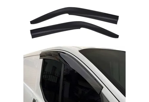 OMAC Lüftungsgitter Windabweiser für VW Transporter T5 T6 2003-2025 Acryl Schwarz 2x, Aerodynamisch, Einfache Montage, Waschstraßenfest