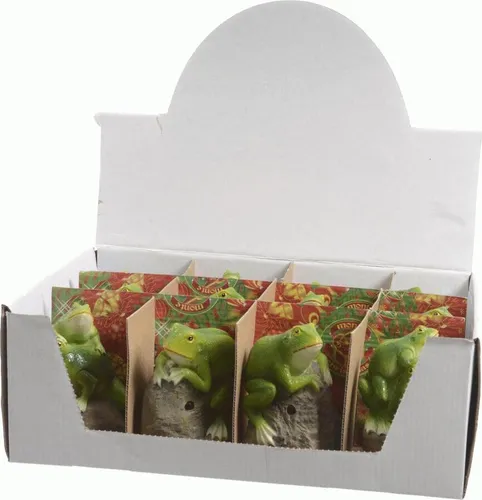 Dekofigur mit Ton für Draußen Frosch 11x8x7cm Keramik grün 1 Stk.sort.