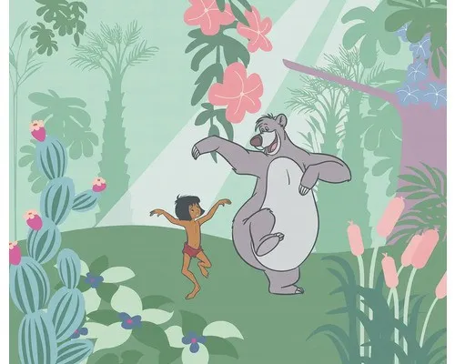 Fototapete Vlies IADX6-106 Into Wonderland Jungle Book 300 x 250 cm - Tapeten für Kinderzimmer, kreative Dschungel-Motivgestaltung, fördert die Fantasie und verschönert jedes Kinderzimmer.