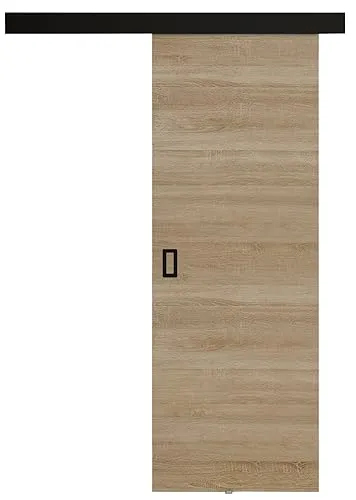 KIER FURNITURE Schiebetür Komplettset WERDI 60 - Innentüren Komplettset - Wohnzimmer Schiebetür - Modern Schiebetüren - Sliding Door - Tür Graphit 66x205x1,6 cm