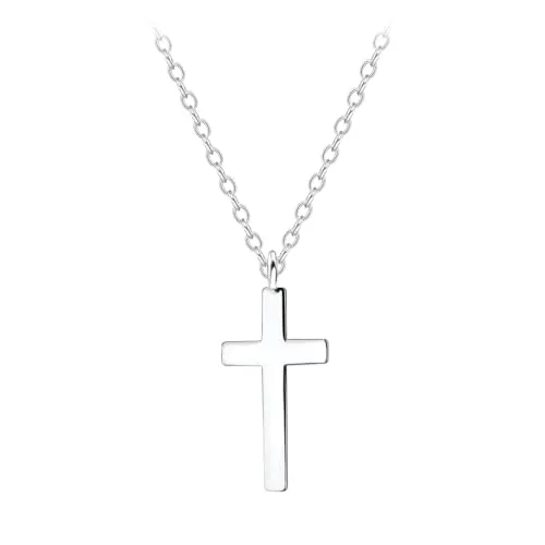 MONKIMAU Damen Halskette Kreuz 925 Sterling Silber - Frauen Halskette, Silberkette, Halsschmuck, Anhänger - hypoallergen, nickelfrei & verstellbar - hochwertiger Damenschmuck