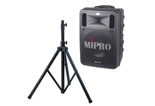 Mipro MA-505R2 Mobiler Lautsprecher mit Stativ - Surround-System für bis zu 100 Personen, mit Bluetooth und 10 Stunden Akkulaufzeit für kabellosen Betrieb. Ideal für Events und Präsentationen.