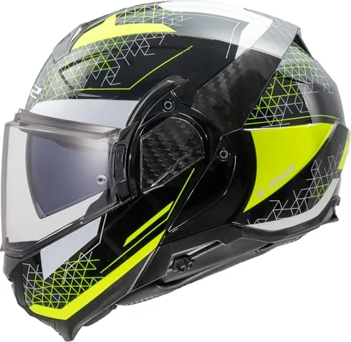 LS2 FF910 Advant II Astral Klapphelm, schwarz-gelb, Größe M - Motorradhelm mit Coolmax Innenfutter, kratzfestem Max Vision Visier und integriertem Sonnenvisier für maximalen Komfort und Sicherheit beim Fahren.