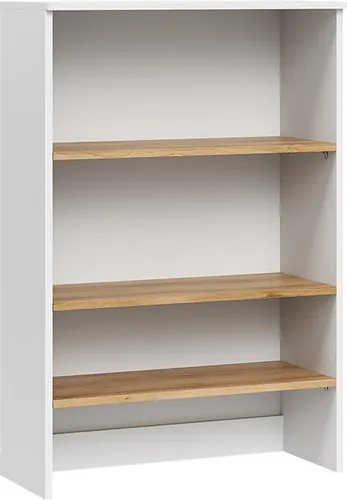 Vicco Hängeschrank Viktor, Weiß/Artisan - Stilvoller Badschrank mit offenem Regal - Hängeschrank für ein aufgeräumtes Badezimmer, bietet viel Stauraum und Ablageflächen für Handtücher und Pflegeprodukte. Zeitlose Eleganz für Ihr Bad.