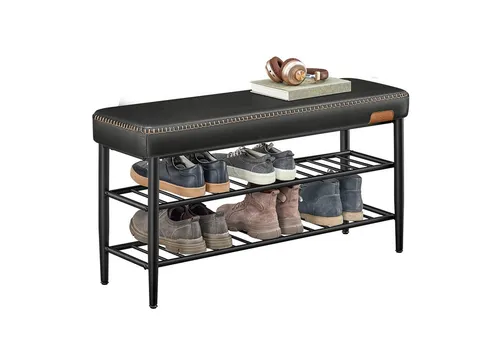 VASAGLE Schuhbank, Schuhregal, EKHO Series, Kunstleder, 30 x 80 x 50 cm
