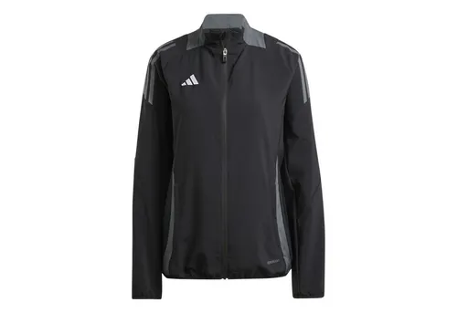 adidas Performance Tiro Damen Trainingsjacke - Trainingsjacke in Blau, atmungsaktiv und schweißableitend, ideal für Aufwärmphasen und das nächste Training. Mit seitlichen Zipper-Taschen und schickem Stehkragen.