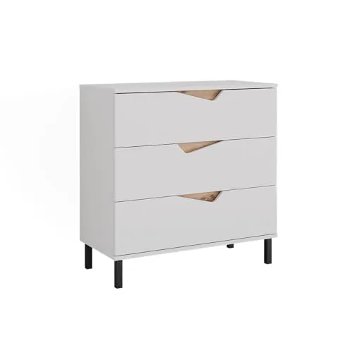 Vicco Kommode Marelle in Weiß/Artisan, 80 x 81,2 cm