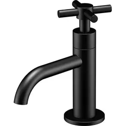 Steinberg Serie 250 Kaltwasserarmatur 250.2500 S - Elegante Badarmatur in schwarz matt, ideal für moderne Badezimmer, mit hochwertigem Standventil und stilvoller Rosette.