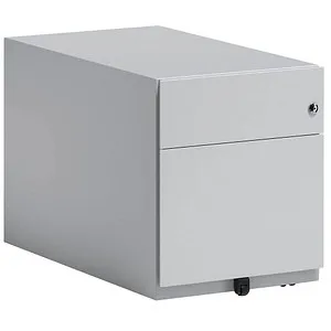 BISLEY Note Rollcontainer lichtgrau mit 2 Auszügen - Rollcontainer mit 2 Schubladen und Hängeregistratur, mobil und platzsparend, ideal für ein modernes Büro.