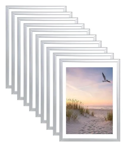 IDEAL TREND Bilderrahmen 10er Set - Bruchsicheres Kunststoffglas - Vielseitiges 10er Set Fotorahmen aus bruchsicherem Kunststoff, ideal für die stilvolle Präsentation Ihrer Erinnerungen. Perfekt für jeden Wohnstil und als Geschenkidee.