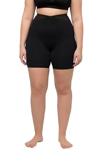 Ulla Popken Damen Shapewear-Unterhose, Schwarz, 62-64 - Funktionsunterwäsche für eine straffe Silhouette, umhüllt den Po vollständig und bietet hohen Tragekomfort durch den High Waist Schnitt.