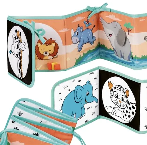 Ravensburger Greifspielzeug Babywelt Play+ Mein allererstes Spielbuch Wilde Tiere 04856 - ab Geburt geeignet, fördert die frühkindliche Entwicklung und macht Tiere erlebbar