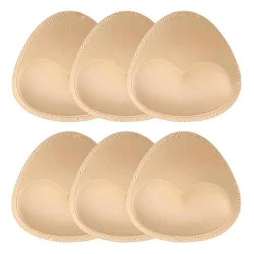 BH Pads, 3 Paar Bikinis Pad Damen BH-Einlagen Polster Schaumstoff Push Up Bra Einlagen Abnehmbar Brust Vergrößerung für Sport-BH Unterwäsche Badeanzug Badebekleidung Frauen (A & B Cup)