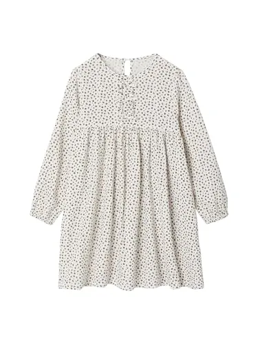 vertbaudet Minikleid Mädchen Musselin-Kleid mit Zierschleifen weiß 122 - Wunderschönes Musselin-Kleid für Mädchen in wollweiß, ideal für besondere Anlässe. Mit Zierschleifen und aus 100% Baumwolle für hohen Tragekomfort.