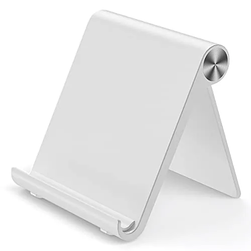 VOVIGGOL Handyständer für Tisch, Verstellbarer Handy Halterung Schreibtisch, Faltbare Handy Ständer Handyhalter Tablet Ständer für iPhone iPad Tablet 4-7,9 Zoll Smartphones (weiß)