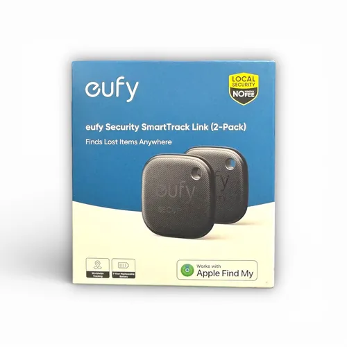 eufy Security SmartTrack Link (Schwarz, 2er-Pack) - Schlüsselfinder mit Apple Find My Kompatibilität - Schlüssel- & Gegenstandsfinder mit wasserdichter Bauweise und austauschbarer Batterie für bis zu 1 Jahr Einsatz. Ideal, um verlorene Gegenstände schnell und einfach zu finden.