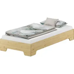 Funktionsbett Bettrahmen 100x190 – Flexibles Gästebett - Stabiles Funktionsbett ideal als Gästebett oder Jugendbett. Wählen Sie zwischen verschiedenen Zubehöroptionen für individuellen Komfort. Aus hochwertigem, naturbelassenem Holz gefertigt.