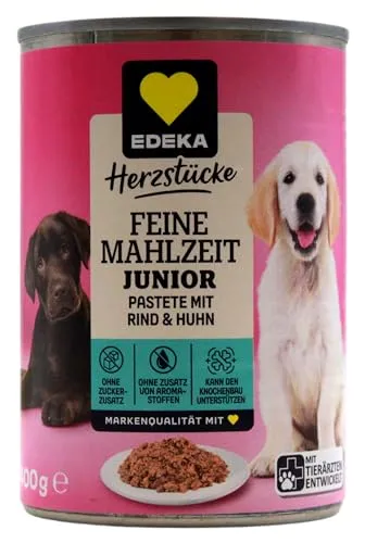 Edeka Feine Mahlzeit mit Rind und Huhn Junior Hundefutter, 12er Pack