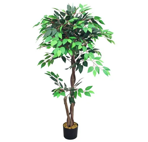 Kunstbaum Ficus Benjamin 120 cm - Decovego - Hochwertiger Kunstbaum für stilvolle Raumgestaltung, pflegeleicht und immer frisch. Ideal für Büro, Praxis oder Wohnbereich.