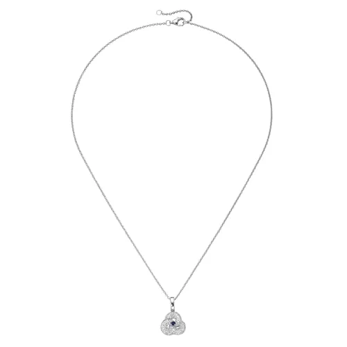 Smart Jewel Kette Kette Anhänger mit Zirkonia und blauem Kristallstein, Silber 925