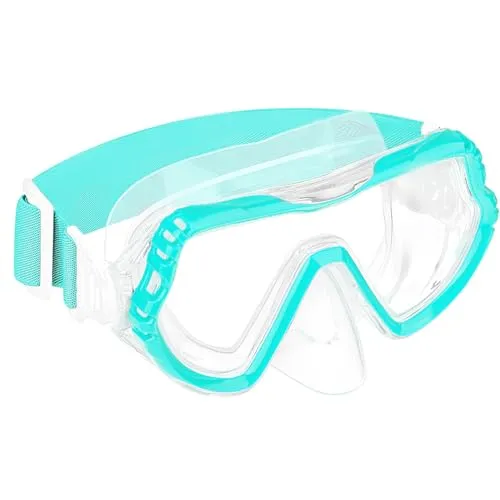 Taucherbrille Kinder,Schwimmbrille Kinder 4-16 Jahre,Erwachsene Taucherbrille Teenager,Schnorchelmaske für Jungen Mädchen Jugendliche, Tauchmaske mit 180° Panorama HD Anti Nebel Anti-Leck (Blue Puls)