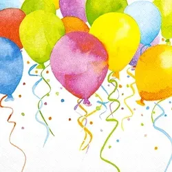 Home Fashion, Balloons, Lunch-Servietten aufgefaltetes Maß 33 cm x 33 cm, im Viertelfalz, 20 Stück pro Pack