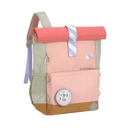 LÄSSIG Rucksack Medium Rolltop Backpack (Set, 2-tlg) - Schulranzen mit erweiterbarem Volumen von 12L auf 15L, ergonomisch geformte Schulterriemen und wasserabweisendes Material für jedes Abenteuer.